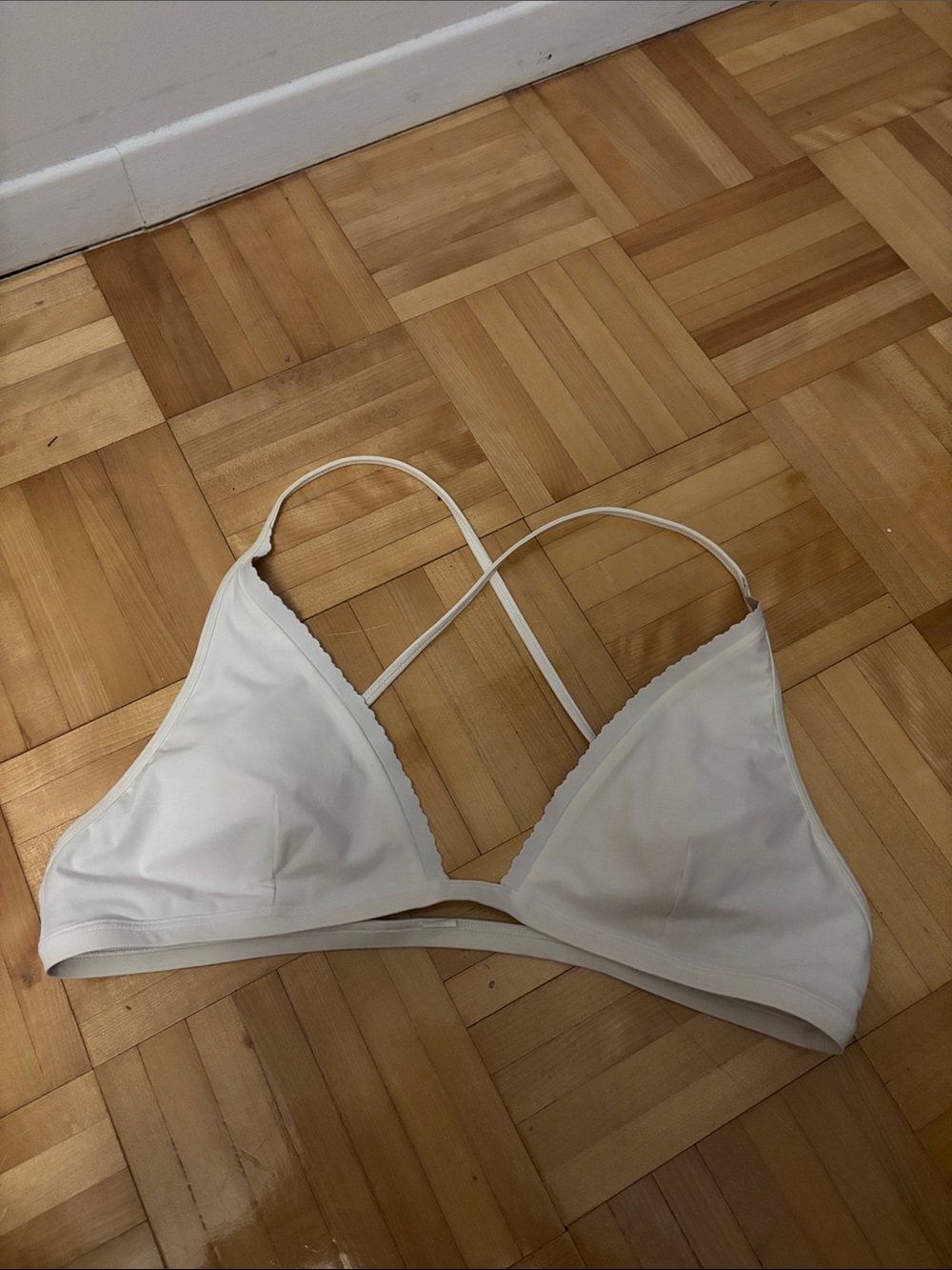 Lululemon White Triangle Bralette with Thin Straps